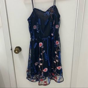 SHEIN xs black floral dress